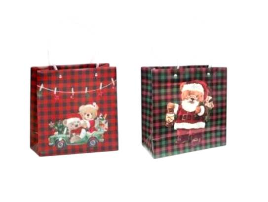 SACOLA NATAL PLASTICA 21,5 X10 X 22CM URSO